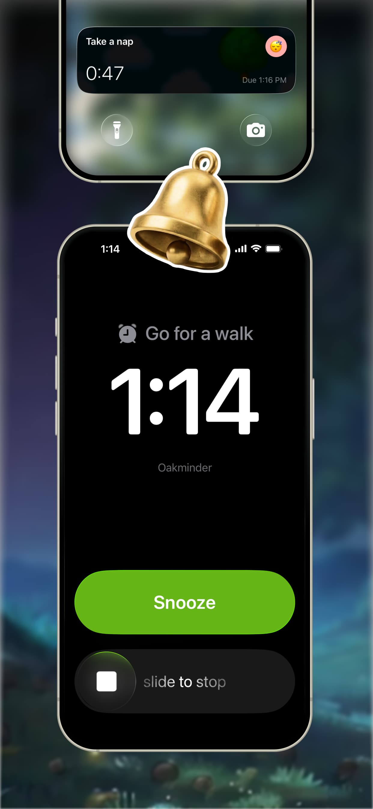 Alarm and live activity notification on iPhone